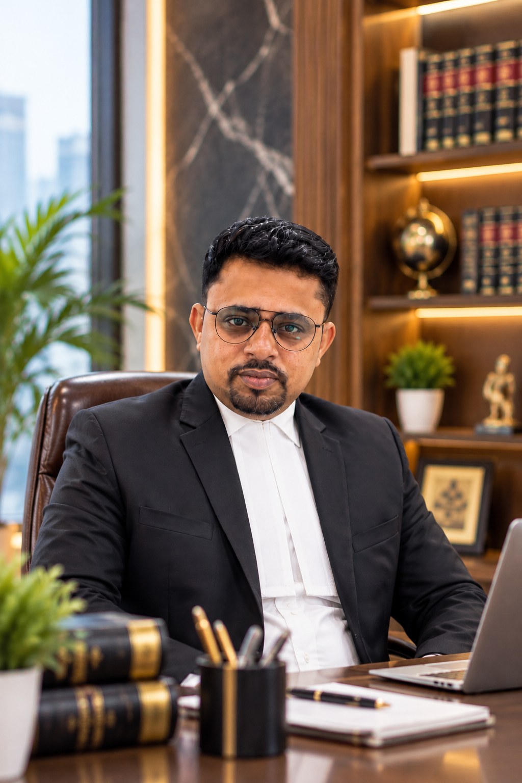 Adv. Salil Vinayak Dabke seated in an office